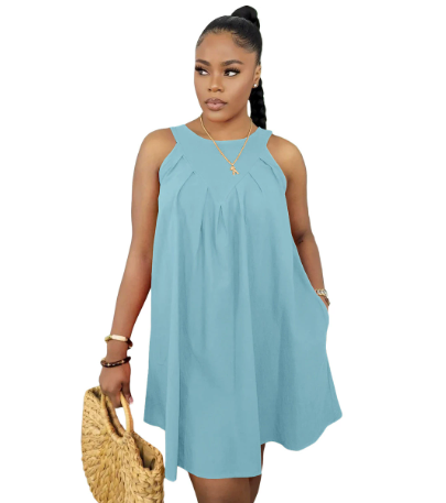 Sunset Whispers Pleated Mini Dress