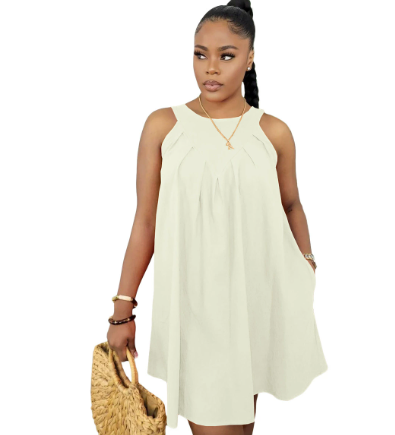 Sunset Whispers Pleated Mini Dress