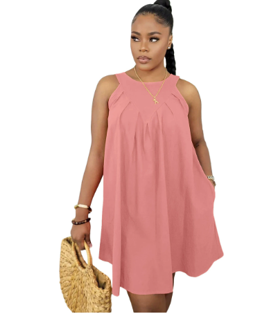 Sunset Whispers Pleated Mini Dress