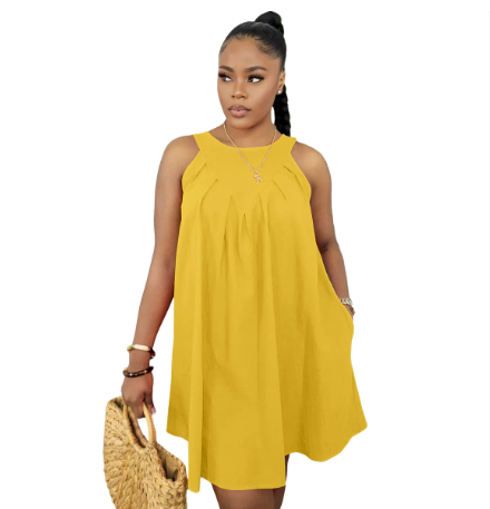 Sunset Whispers Pleated Mini Dress