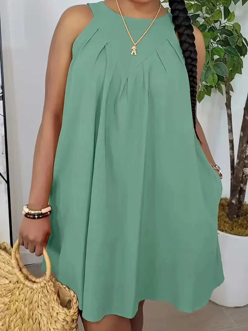 Sunset Whispers Pleated Mini Dress