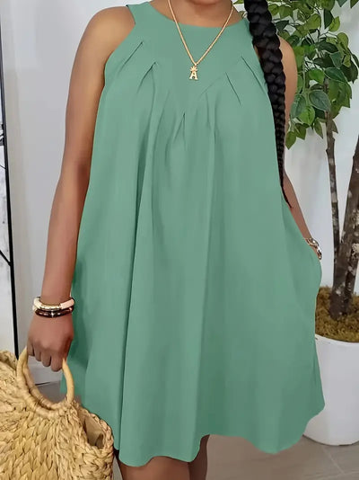 Sunset Whispers Pleated Mini Dress