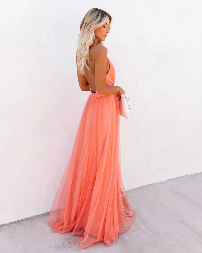 Sunset Whispers Plunge Formal Dress
