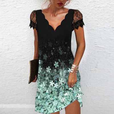 Midnight Sparkle Lace Mini Dress