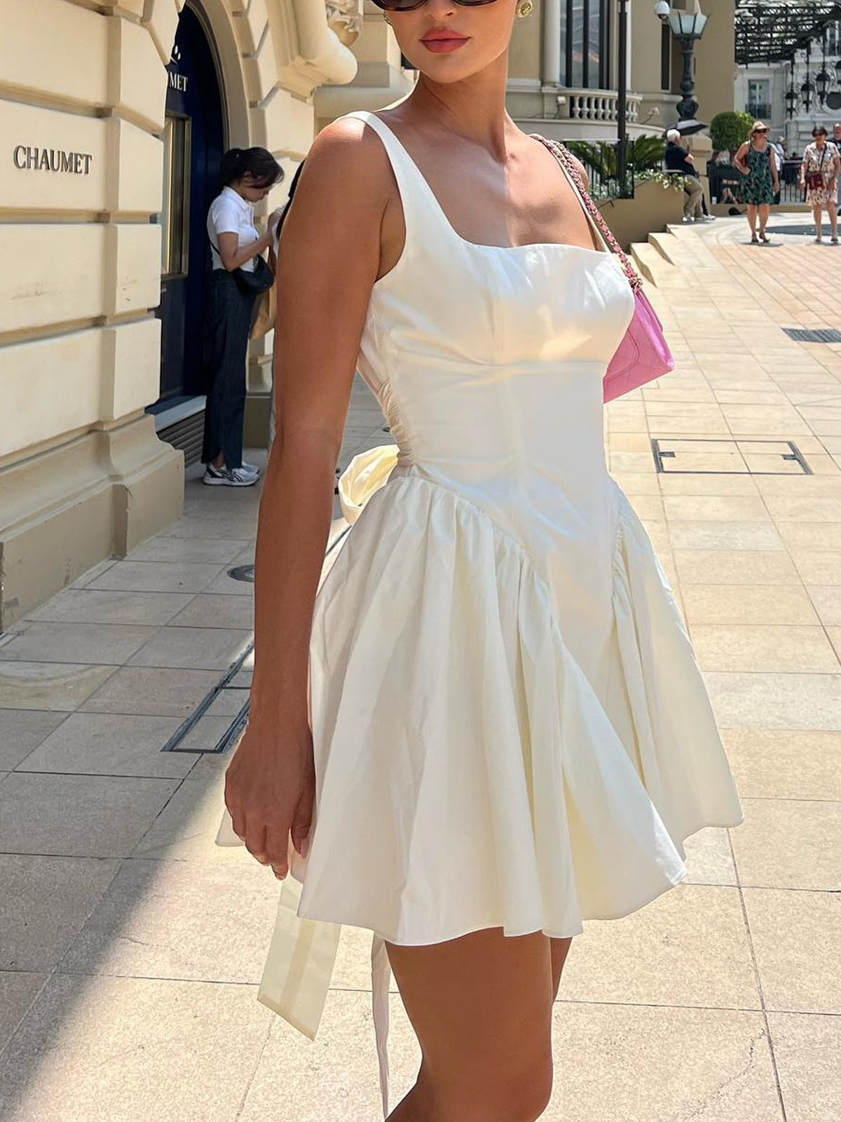 Sweet Whispers Bow-Back Mini Dress