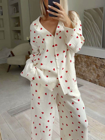 Sweet Whispers Heart Print Pyjama Set