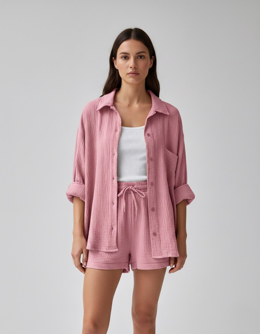 Textured Summer Two-Piece Lounge Set