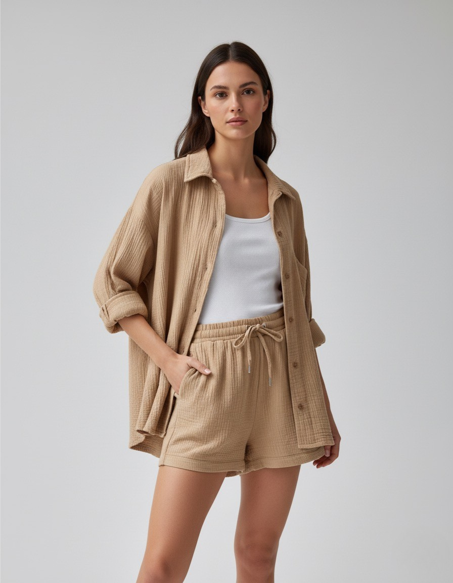 Textured Summer Two-Piece Lounge Set