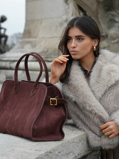 Timeless Elegance Suede Handbag