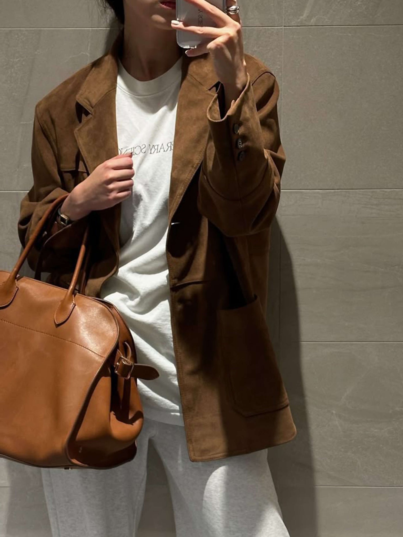 Timeless Elegance Suede Handbag