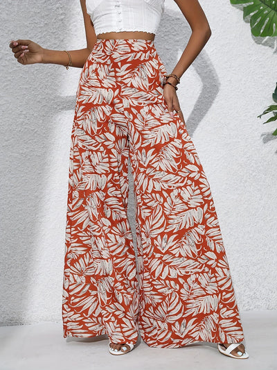 Tropical Muse High-Waist Palazzo Pants