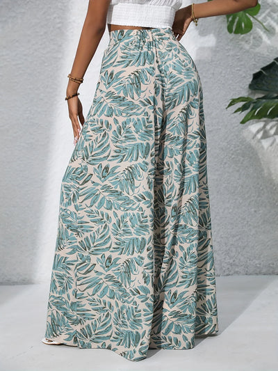 Tropical Muse High-Waist Palazzo Pants