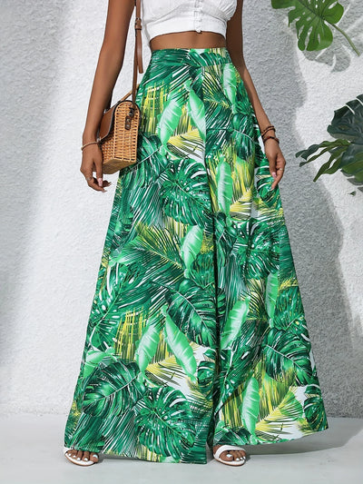 Tropical Muse High-Waist Palazzo Pants