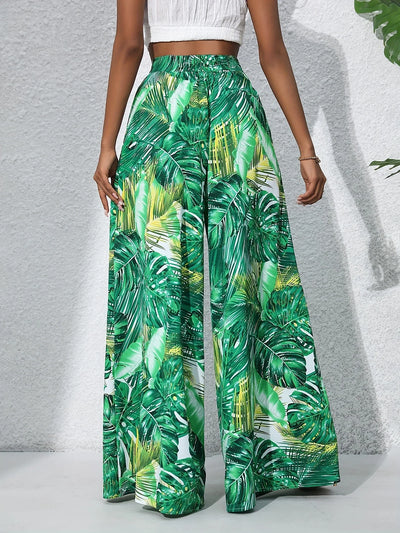 Tropical Muse High-Waist Palazzo Pants