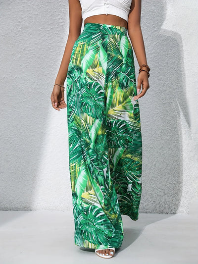 Tropical Muse High-Waist Palazzo Pants