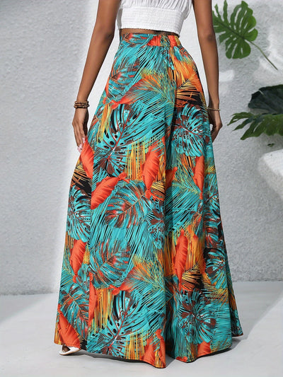 Tropical Muse High-Waist Palazzo Pants