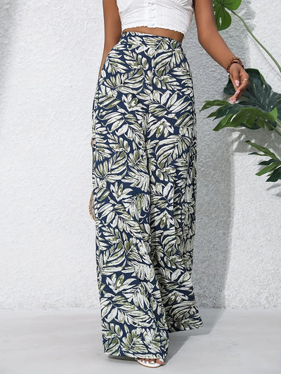Tropical Muse High-Waist Palazzo Pants