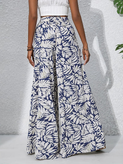 Tropical Muse High-Waist Palazzo Pants