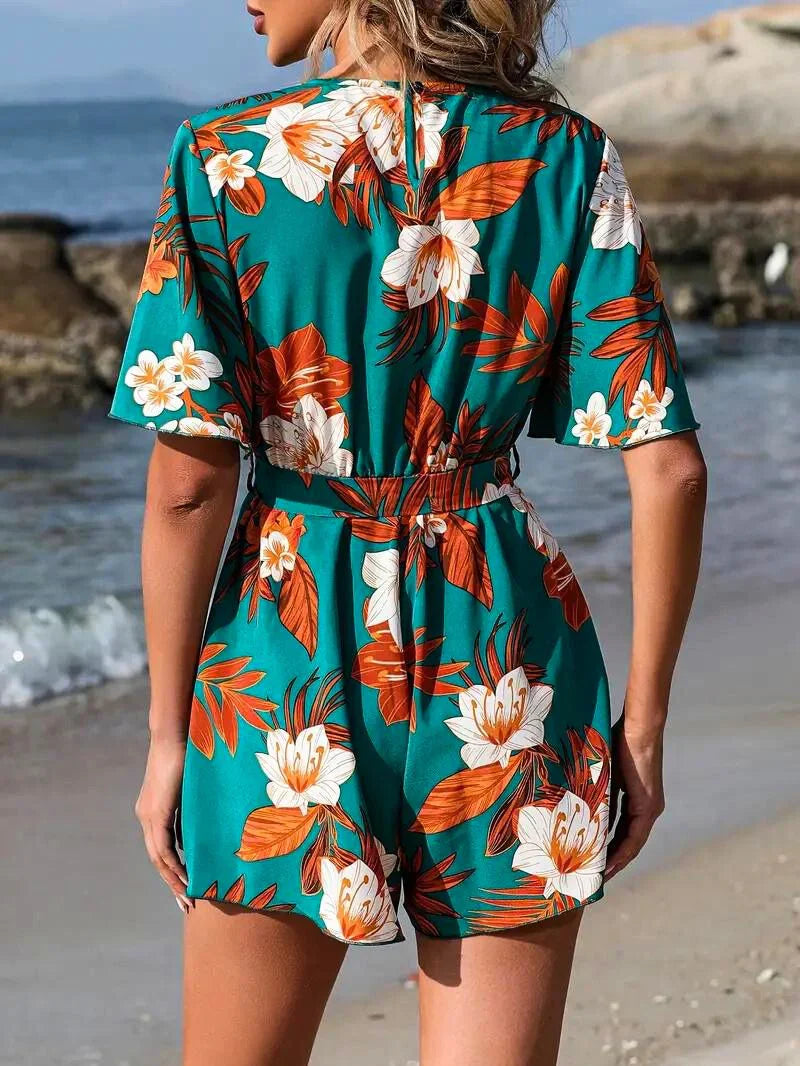 Tropical Whimsy Wrap Playsuit