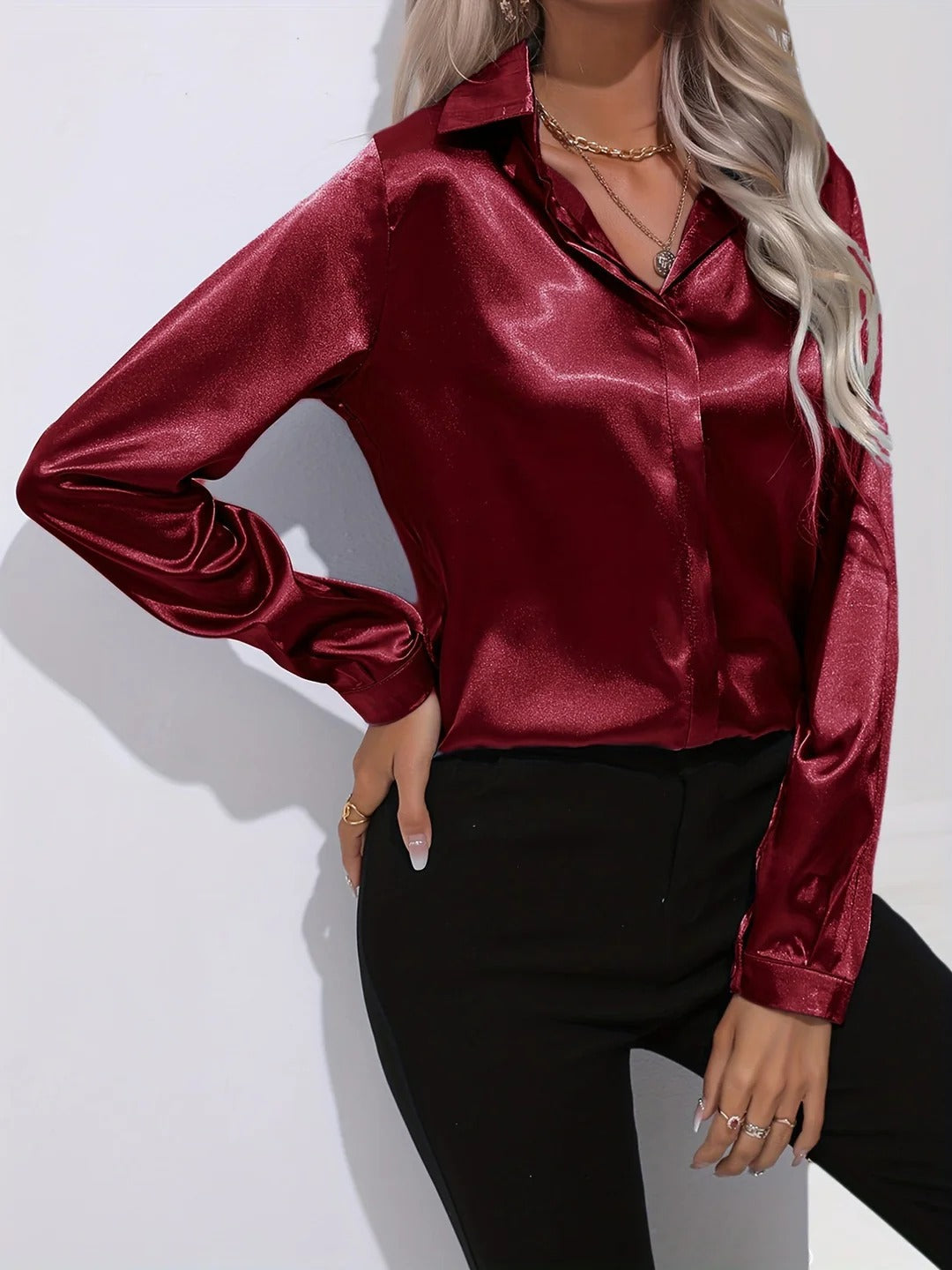 Twilight Shine Draped Blouse