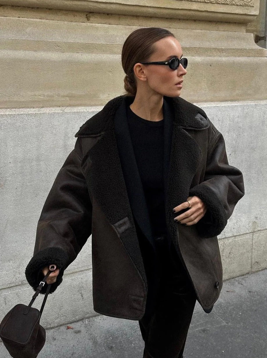 Urban Allure Oversized Shearling Coat