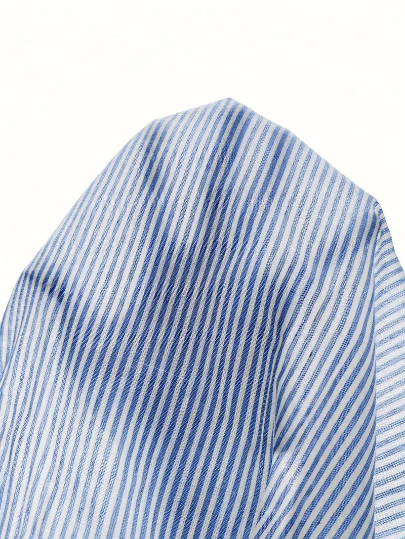 Urban Allure Pinstripe Button Mini Dress