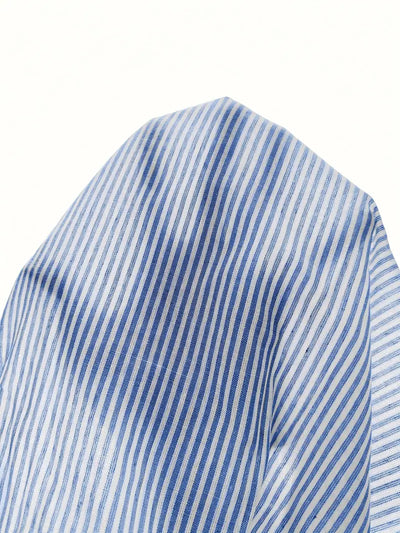 Urban Allure Pinstripe Button Mini Dress