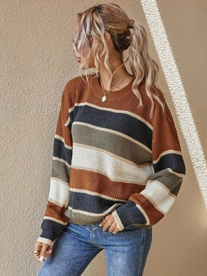 Chic Striped Knit Sweater