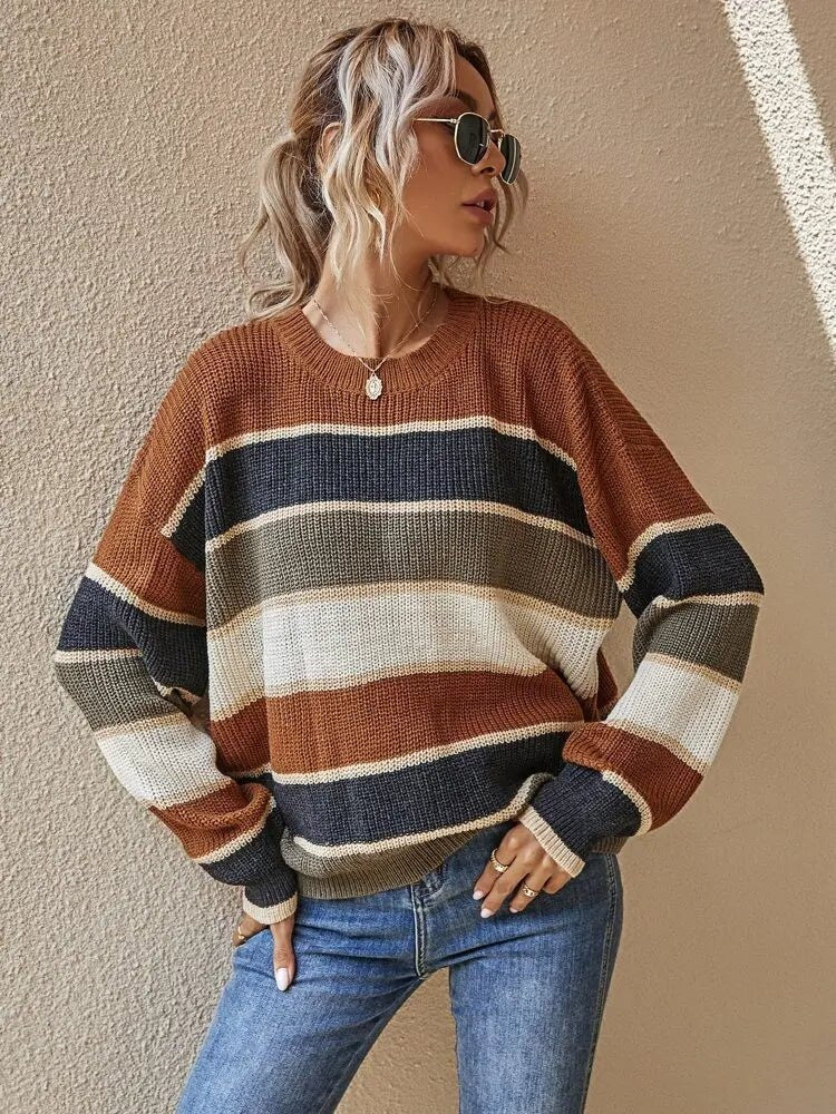 Chic Striped Knit Sweater