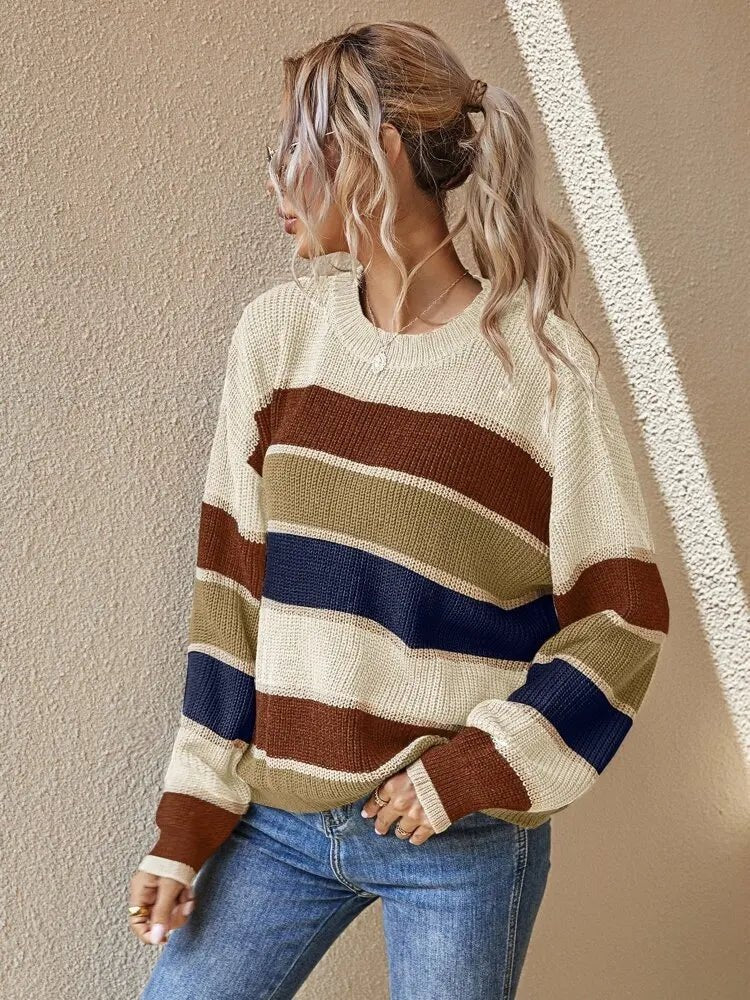 Chic Striped Knit Sweater