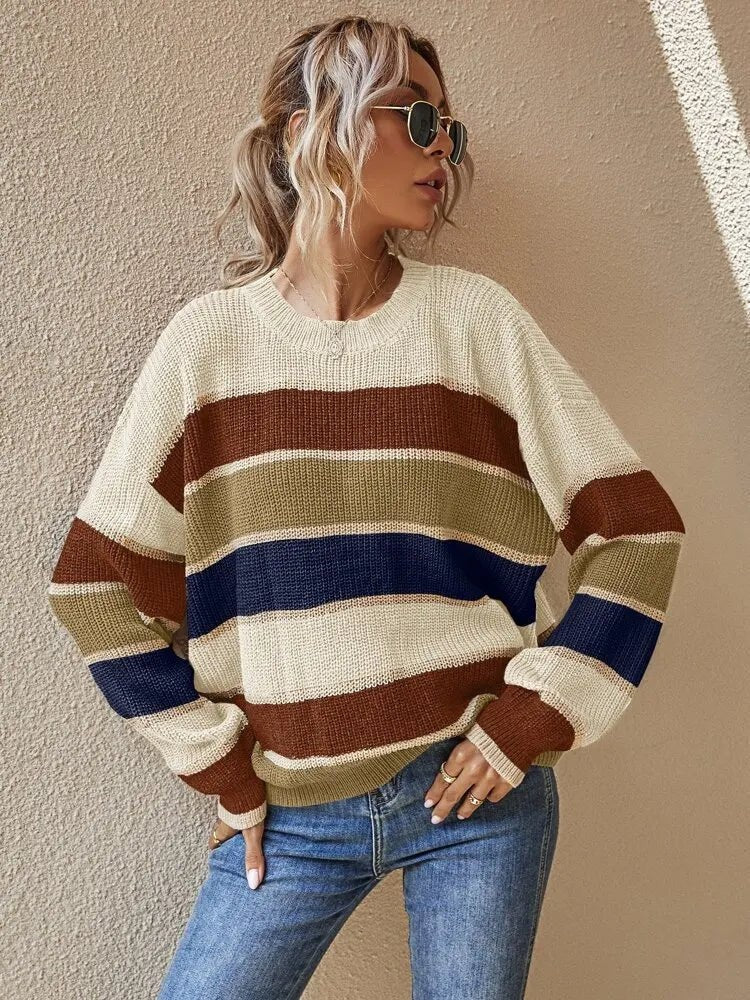 Chic Striped Knit Sweater
