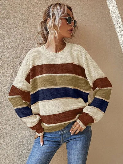 Chic Striped Knit Sweater