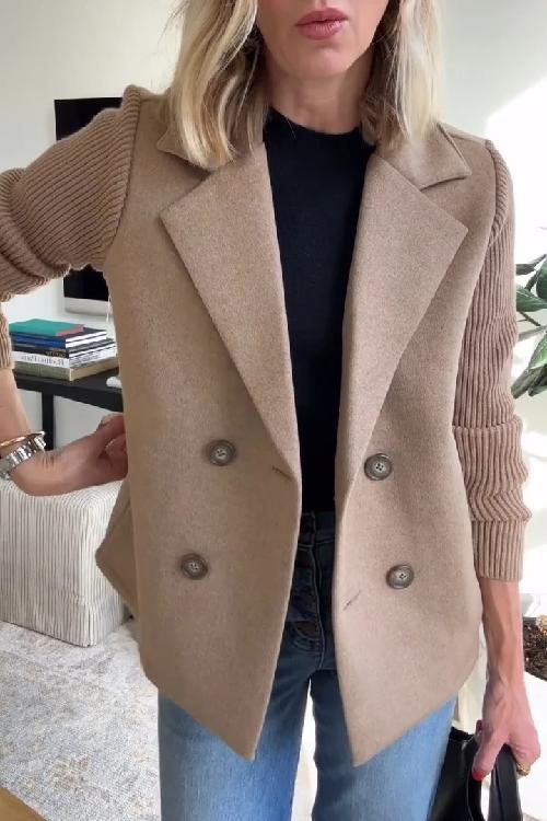 Urban Edge Knit-Sleeve Blazer