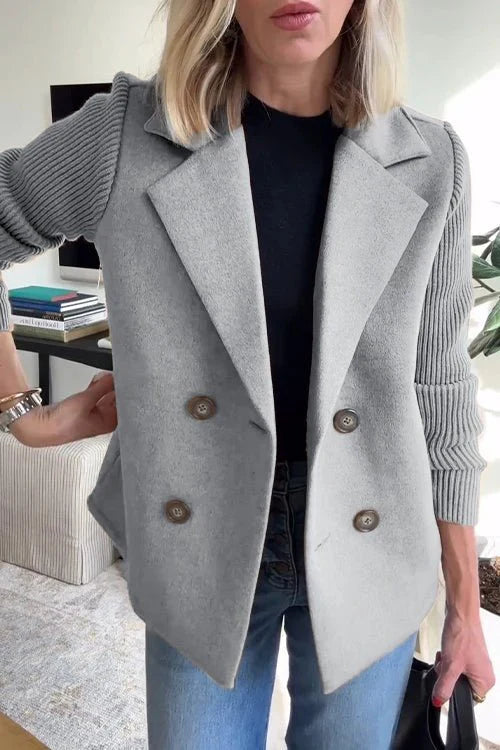 Urban Edge Knit-Sleeve Blazer