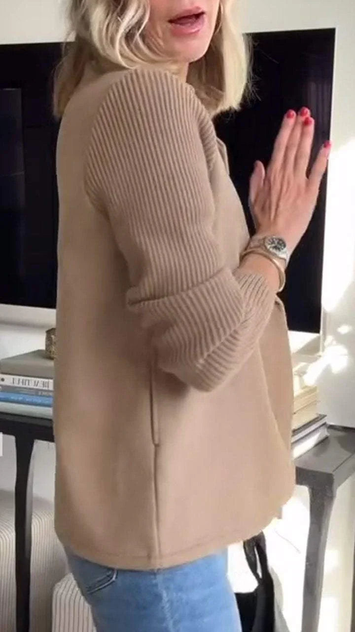 Urban Edge Knit-Sleeve Blazer