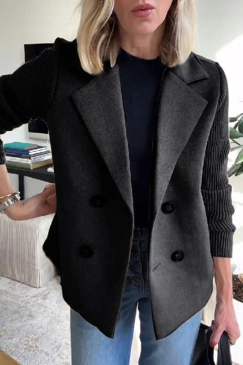 Urban Edge Knit-Sleeve Blazer