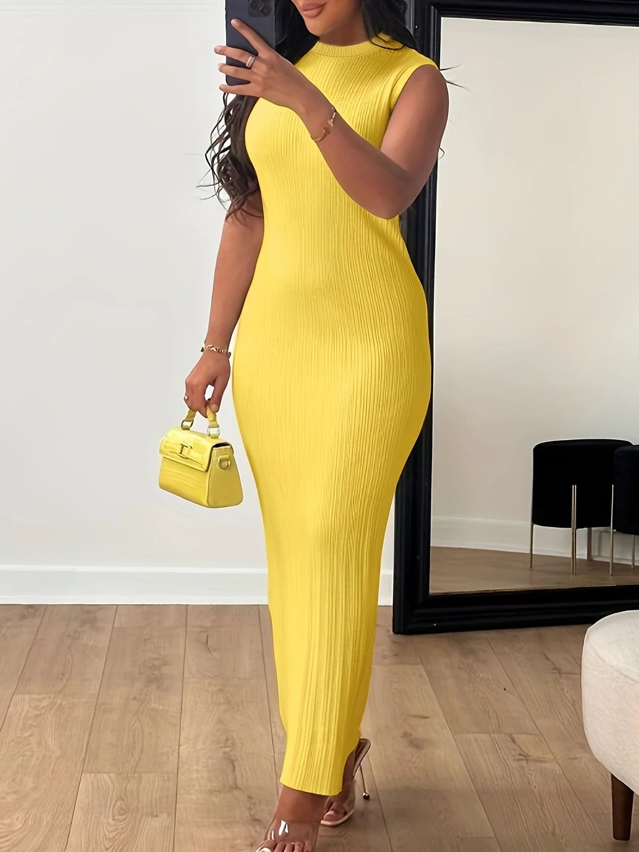 Urban Muse Sleeveless Ribbed Maxi Dress