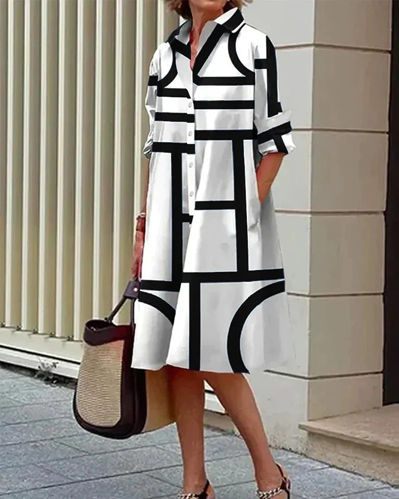 Urban Rhythm Graphic Shirt Dress