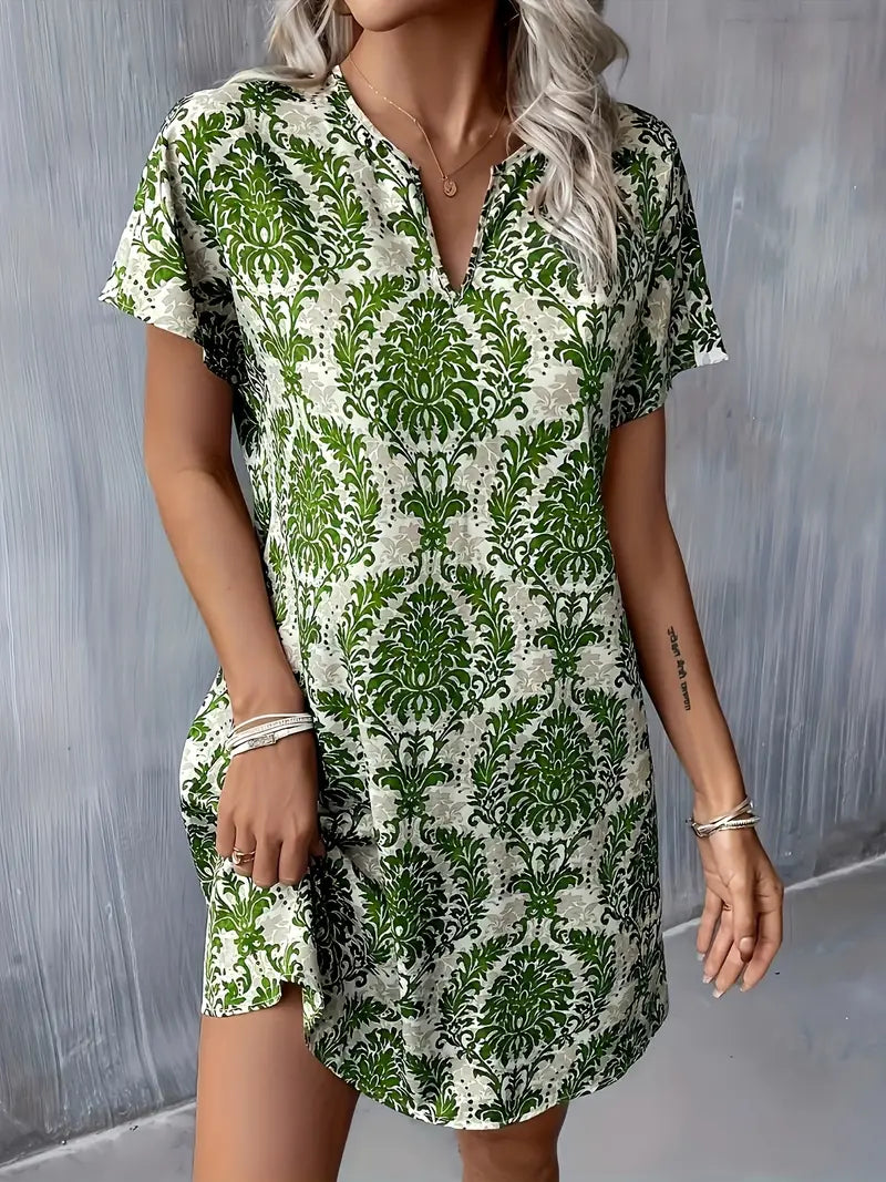 Verdant Muse Baroque Print Mini Dress