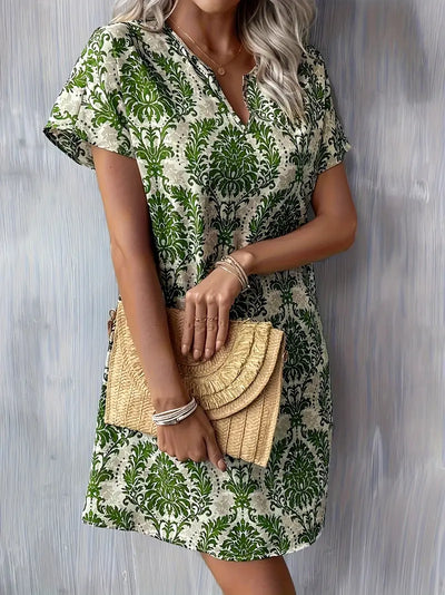 Verdant Muse Baroque Print Mini Dress