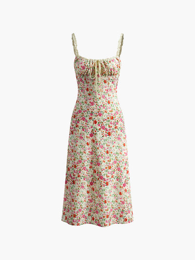 Vintage Bloom Lace Midi Dress
