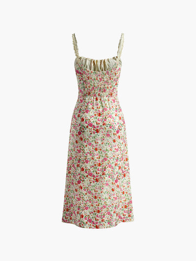 Vintage Bloom Lace Midi Dress