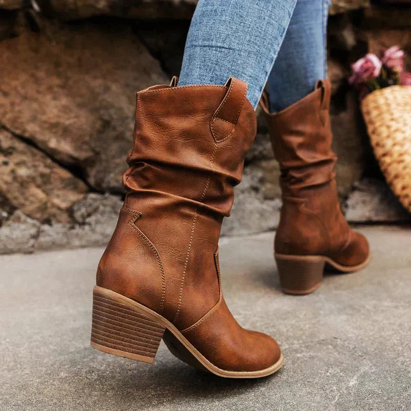 Western-Inspired Slouch Ankle Boots