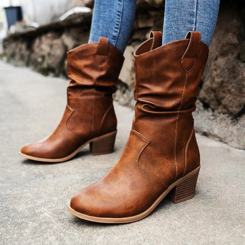 Western-Inspired Slouch Ankle Boots