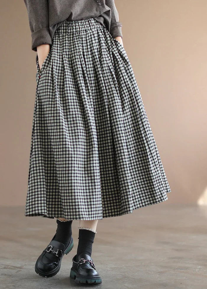 Whimsical Charm Gingham Midi Skirt