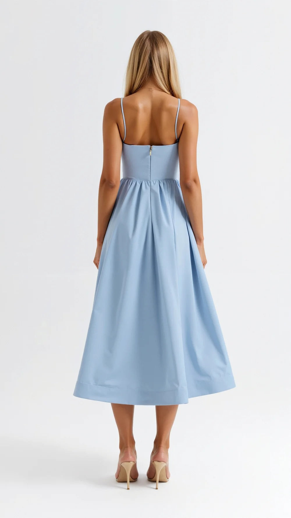 Whimsical Grace Pleated Midi Dress