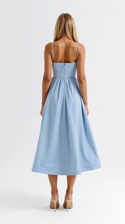 Whimsical Grace Pleated Midi Dress