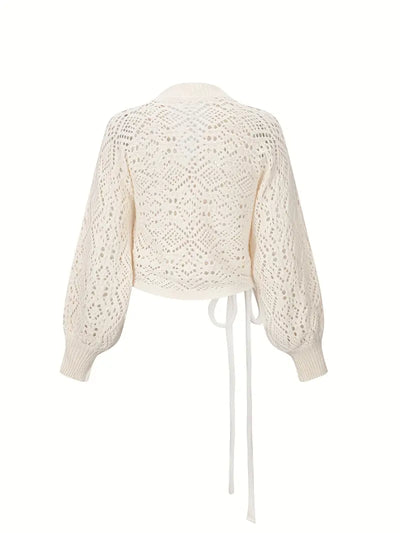 Enchanted Diamond-Knit Wrap Top