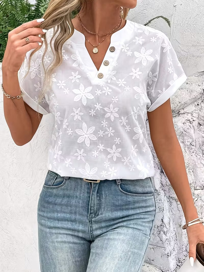 Whispering Bloom Embroidered Blouse