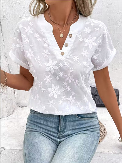 Whispering Bloom Embroidered Blouse